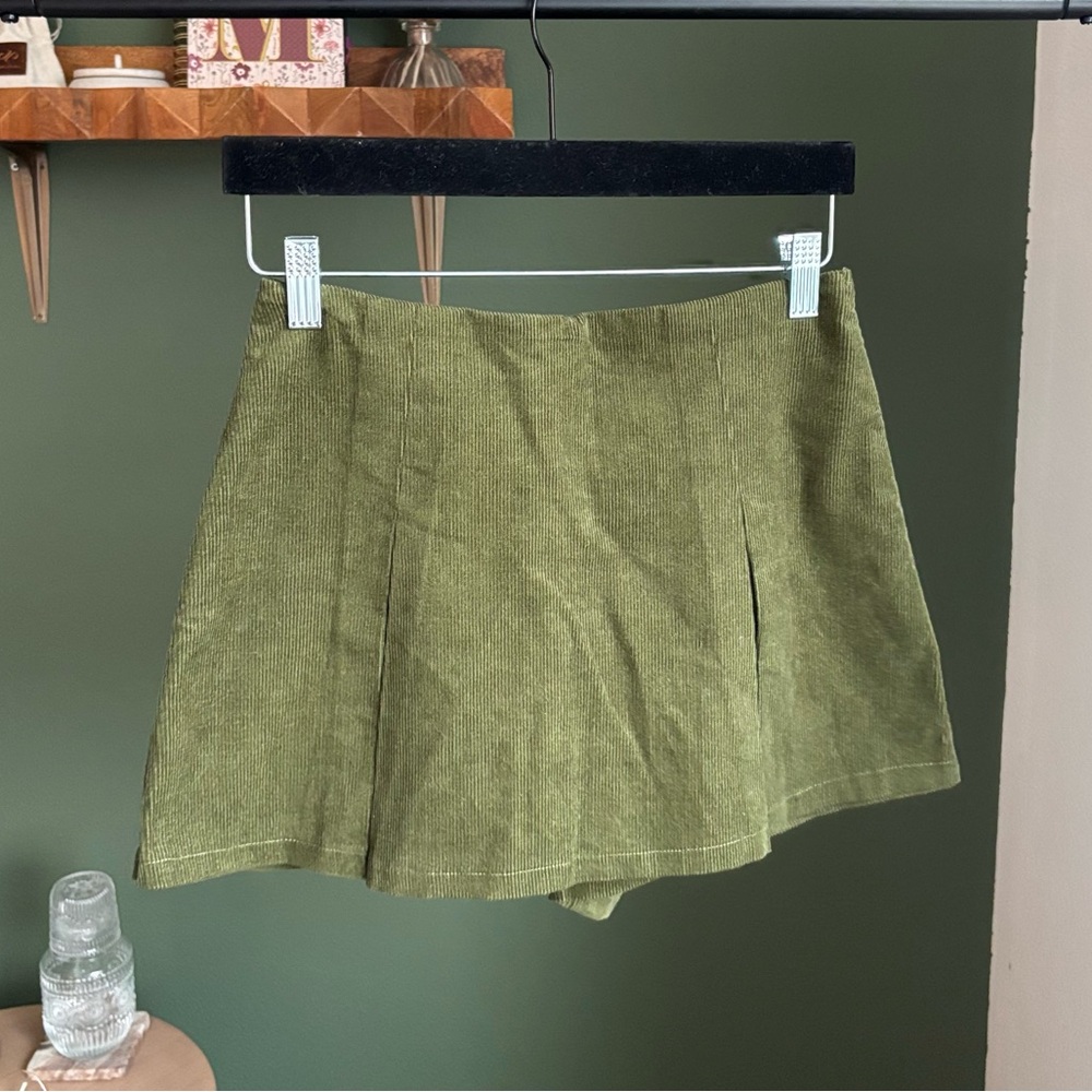Forever 21 Olive Mini Corduroy Skort